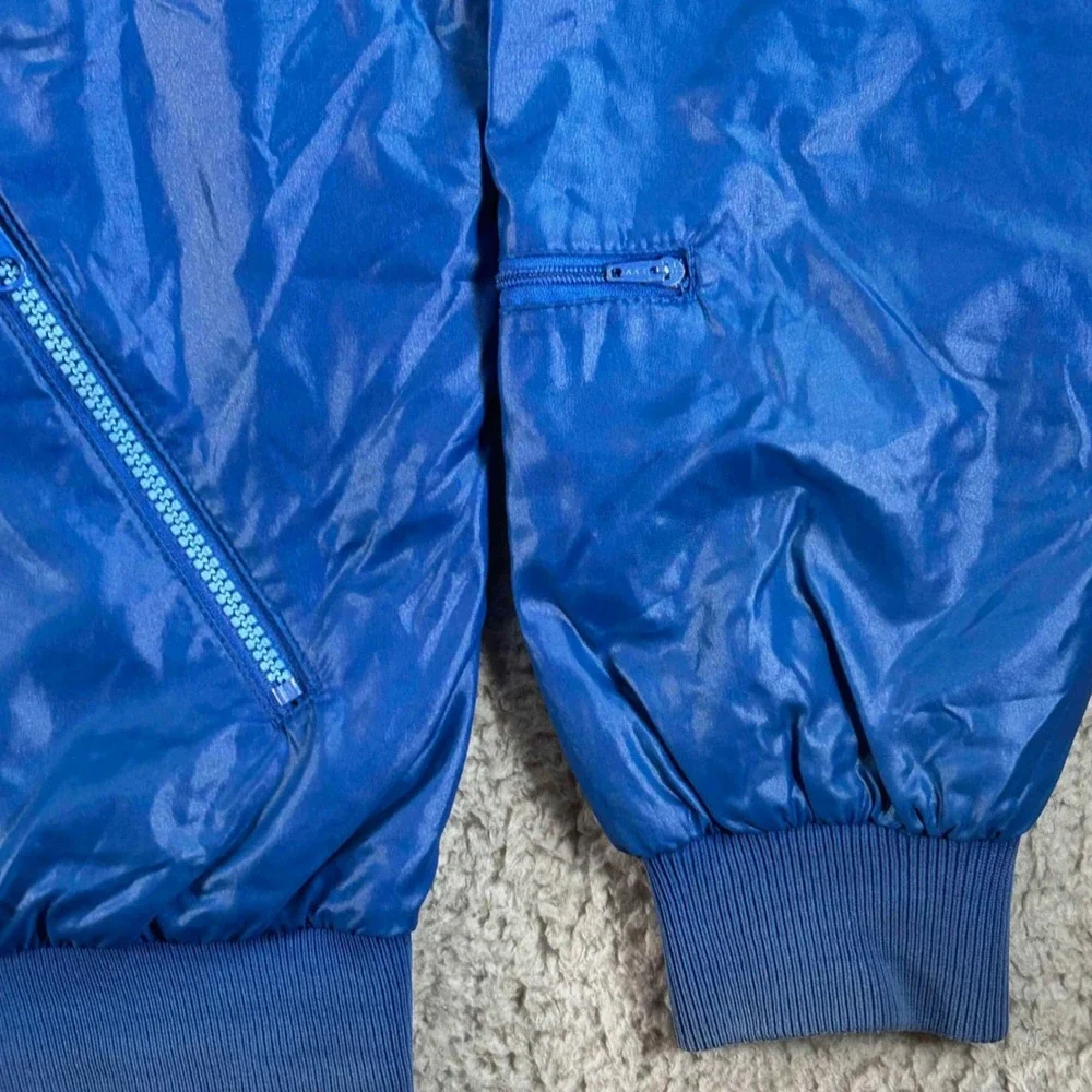 Vintage Izod Lacoste Mens XL Blue Full Zip Hooded Windbreaker Jacket 80s 90s